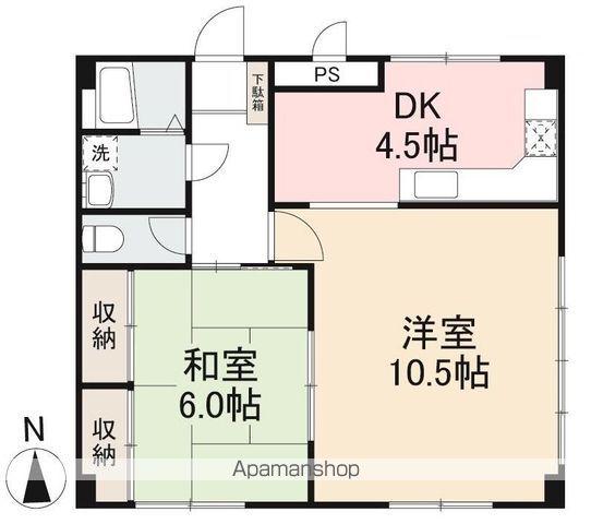 ヤマウチアパート(2DK/1階)の間取り写真