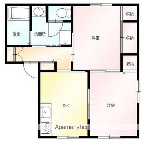 エムロードTOMI C(2DK/1階)の間取り写真