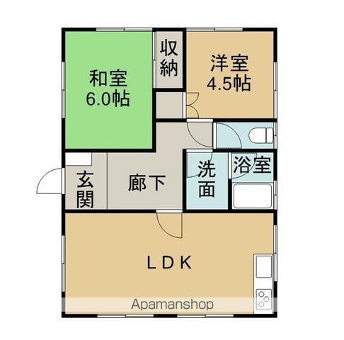 土讃線 善通寺駅 徒歩56分 1階建 築35年(2LDK)の間取り写真