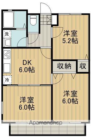 ハイツ和田(3DK/2階)の間取り写真