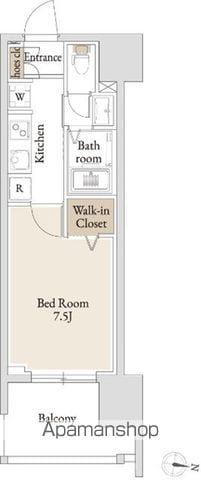 BLESS亀戸(1K/17階)の間取り写真