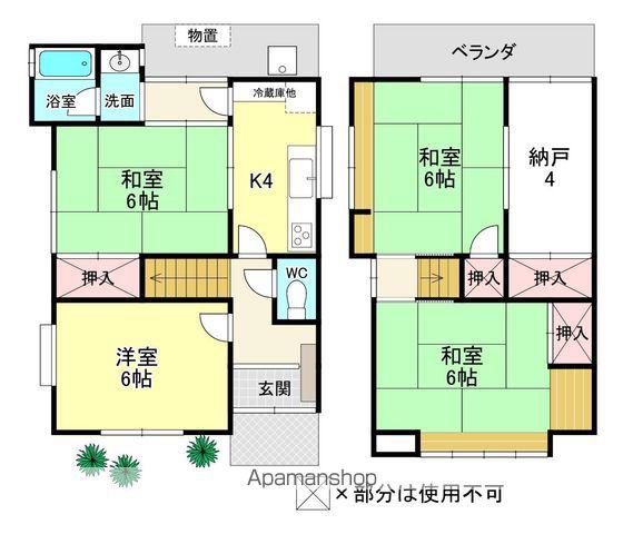 近鉄京都線 伊勢田駅 徒歩3分 2階建 築43年(4K)の間取り写真