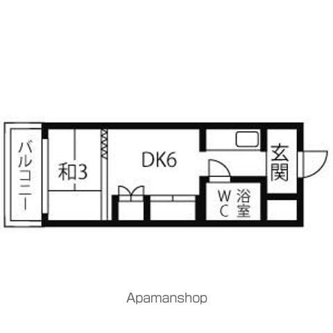 レピュート平岸(1DK/3階)の間取り写真