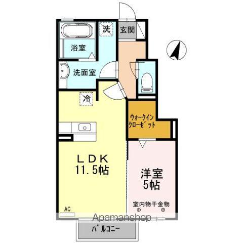 コンフォートK(1LDK/1階)の間取り写真