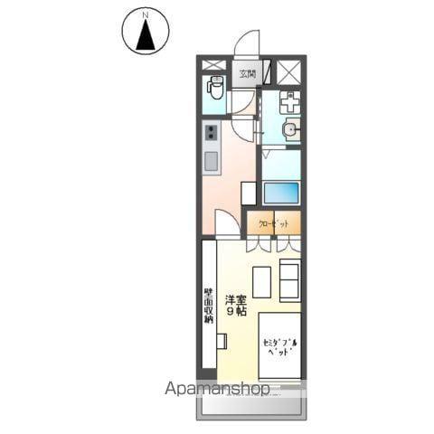 ベル・コート浜寺石津(1K/2階)の間取り写真