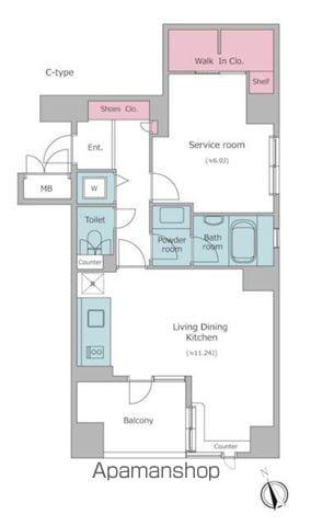 レジディア文京湯島(1LDK/4階)の間取り写真