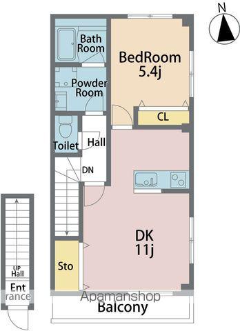 アル・羽ノ浦B(1LDK/2階)の間取り写真