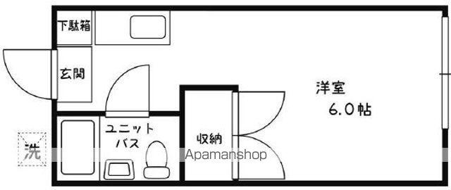 フジハウス(ワンルーム/1階)の間取り写真