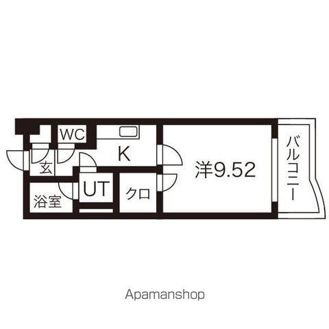 シェーンブルク(1K/3階)の間取り写真