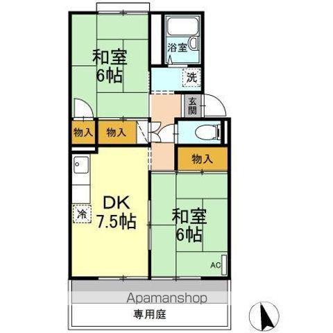 ファミールえんざ C棟(2DK/1階)の間取り写真