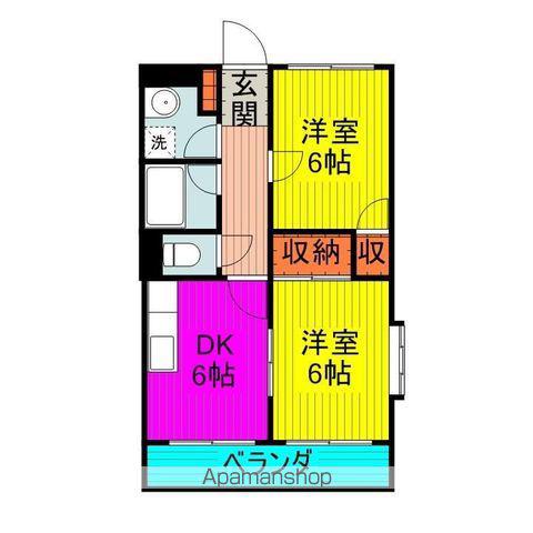 リビエール徳豊(2DK/1階)の間取り写真