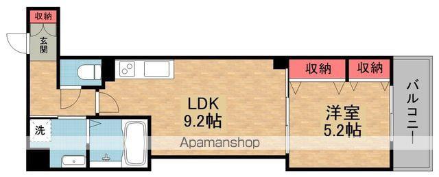 ワンライフ私市(1LDK/1階)の間取り写真