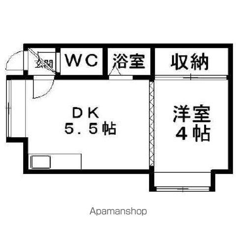 ラ・モンターニュ(1DK/3階)の間取り写真