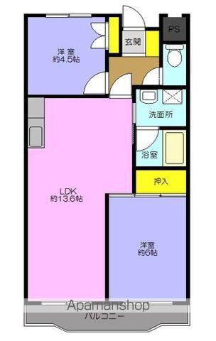 エクセレントシティ(2LDK/2階)の間取り写真