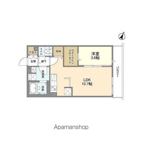 ウェルスクエア渋谷本町(1LDK/3階)の間取り写真