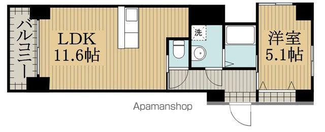 ルーヴル田町(1LDK/9階)の間取り写真