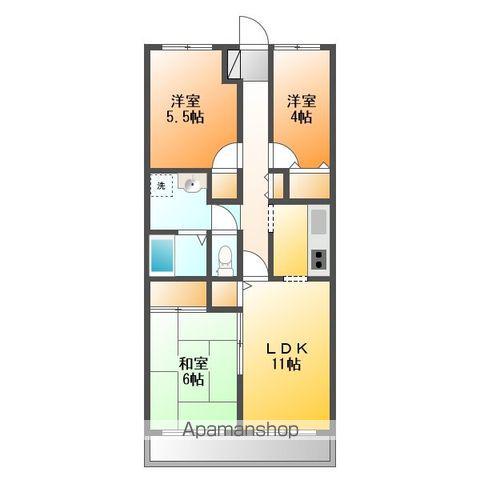 クレール栄町(3LDK/4階)の間取り写真