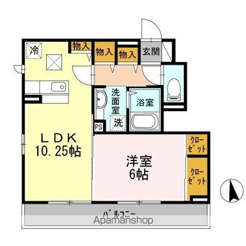 ミキハイツ(1LDK/1階)の間取り写真
