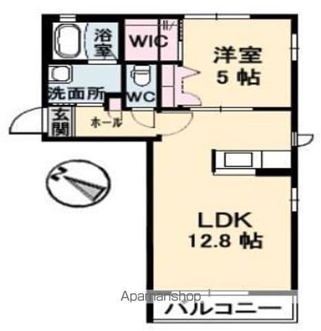 シャーメゾンリヴェールB(1LDK/2階)の間取り写真