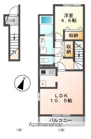 シュトラール(1LDK/2階)の間取り写真