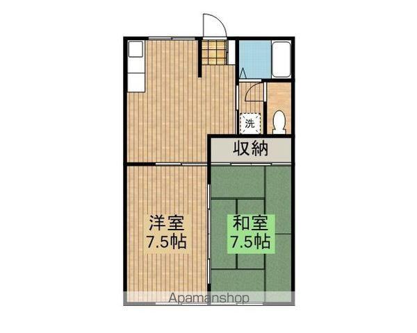 アネックス黒石野(2DK/2階)の間取り写真