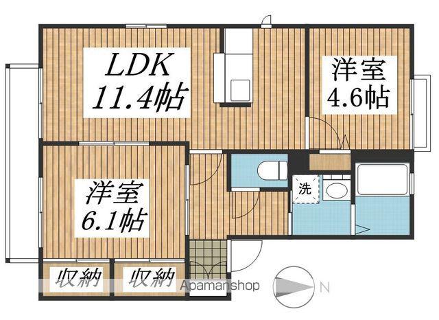 グリーンステージ(2LDK/1階)の間取り写真
