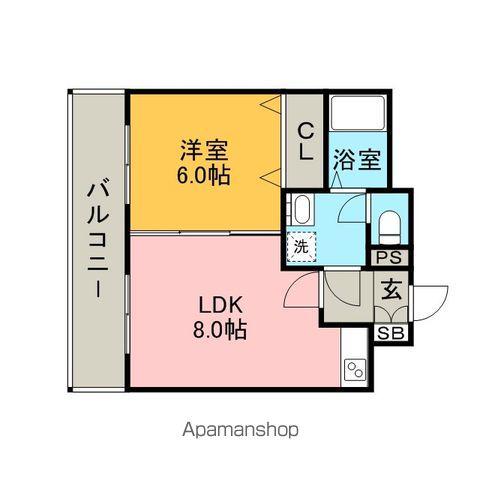 ガーデンコートけやき(1LDK/4階)の間取り写真