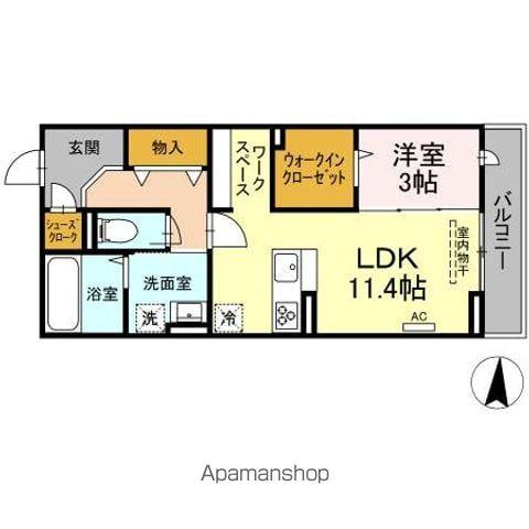 D-ROOMTSUCHIYA(1LDK/2階)の間取り写真