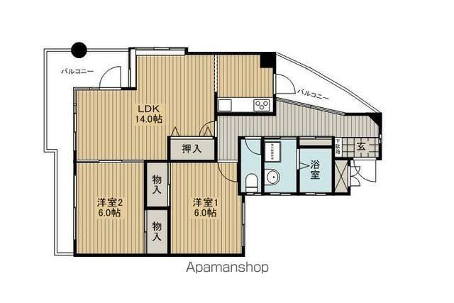 コンフォールパレスMG(2LDK/4階)の間取り写真
