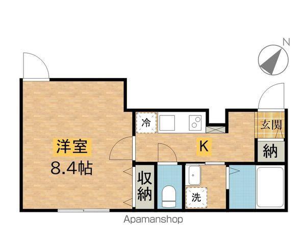 グランコート高尾町Ⅲ(1K/1階)の間取り写真