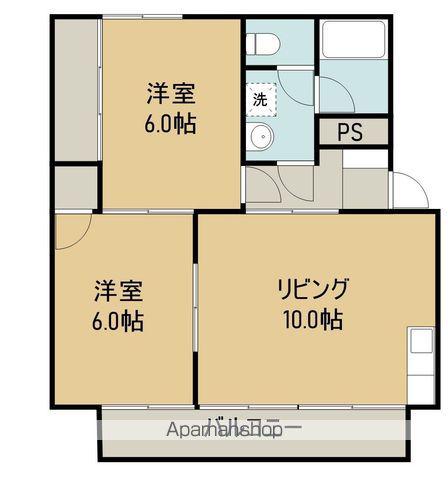 ハイツ河田A(2LDK/1階)の間取り写真