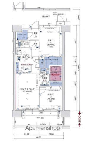 ポレスター鶴岡駅前プレミア903(2LDK/9階)の間取り写真