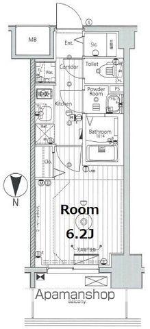 メイクス名駅南Ⅱ(1K/11階)の間取り写真