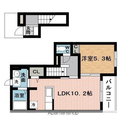 ボナール希央台Ⅱ(1LDK/2階)の間取り写真
