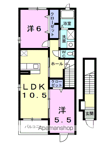 リマージュ・ケイ(2LDK/2階)の間取り写真