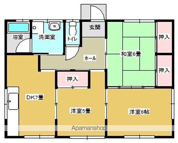 東北本線 二本松駅 徒歩20分 1階建 築29年(3DK)の間取り写真