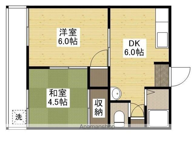 レジデンス京塚(2DK/1階)の間取り写真