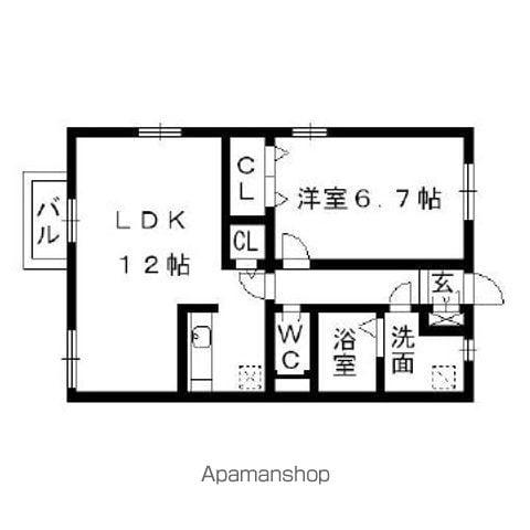リースランド向佐野A・B(1LDK/1階)の間取り写真