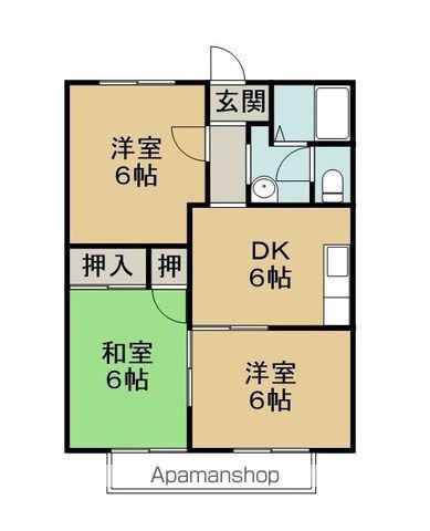 ファミール北内(3DK/2階)の間取り写真