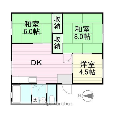 キャスティール中倉(3DK/1階)の間取り写真