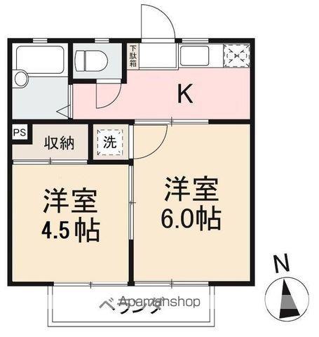 シャトレーハイツⅠ(2K/1階)の間取り写真