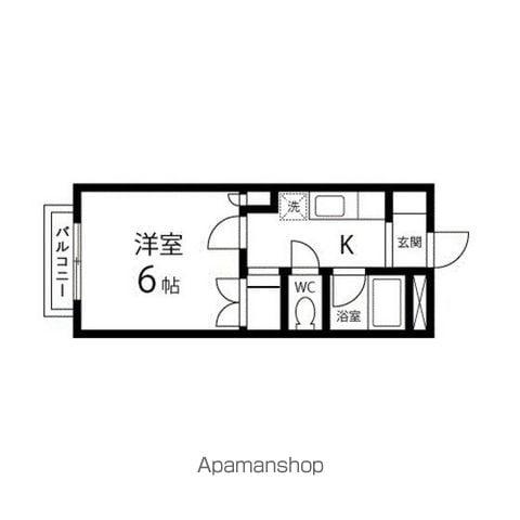ラフォーレ八木山(1K/4階)の間取り写真