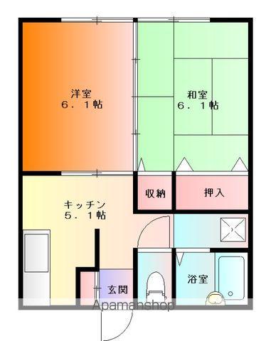 コーポアドバンスJ(2K/1階)の間取り写真