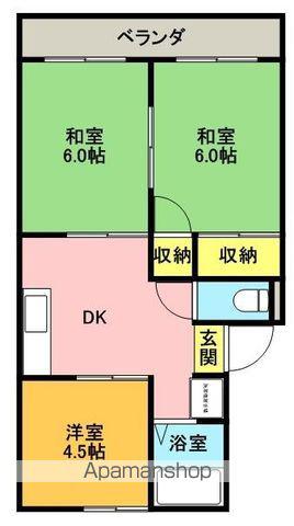 南海電鉄南海本線 紀ノ川駅 徒歩10分 2階建 築37年(3K/2階)の間取り写真
