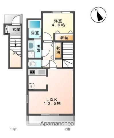 デリシア(1LDK/2階)の間取り写真
