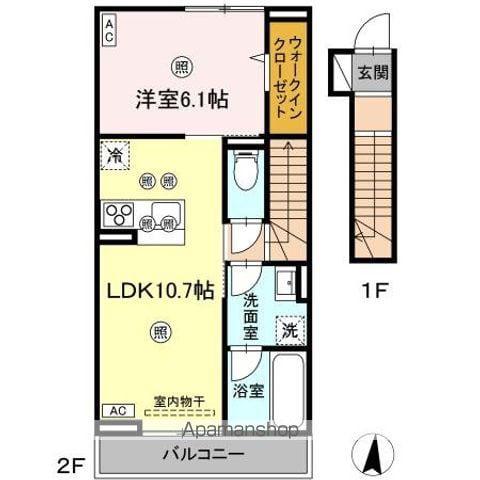 ヌオーヴォチッタ(1LDK/2階)の間取り写真