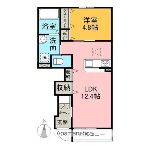 ウインズA(1LDK/1階)の間取り写真