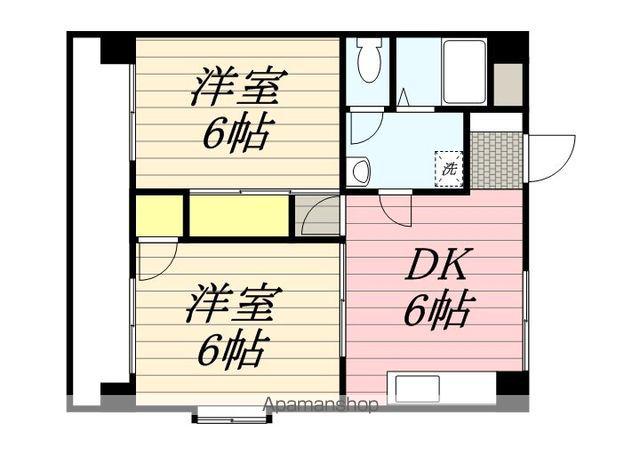 第5マルヤビル原田(2DK/7階)の間取り写真