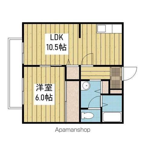 サンガーデン衣山 A棟(1LDK/2階)の間取り写真