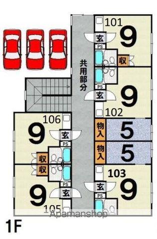 ラピュタ(ワンルーム/1階)の間取り写真